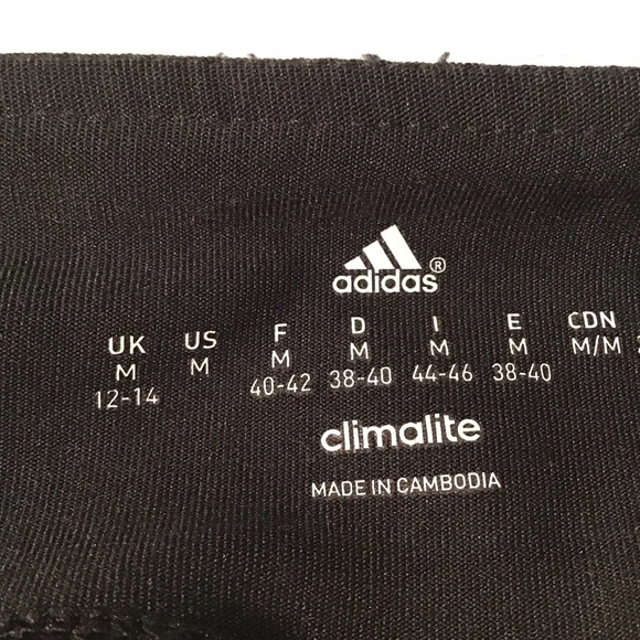 Capris M,  12-14 Black White Adidas - Picture 2 of 3